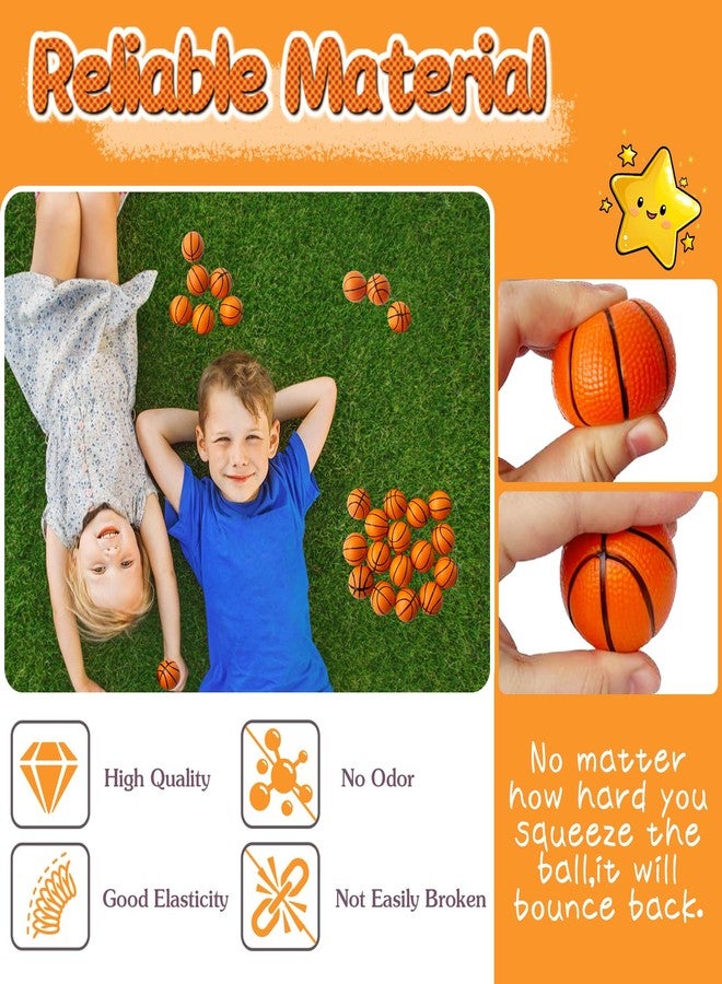 Xeehwb 32 PCS Basketball Stress Balls,Small Soft Foam Squeeze Basketballs,Squeeze Anxiety Relief for Basketball Sports Game Kids,Basketball Party Decoration(1.6 inch) - Image 3